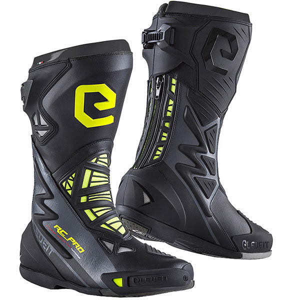 Eleveit Motorcycle Boots RC Pro Microfibre Black Fluo Yellow UK8 EU42 Sport