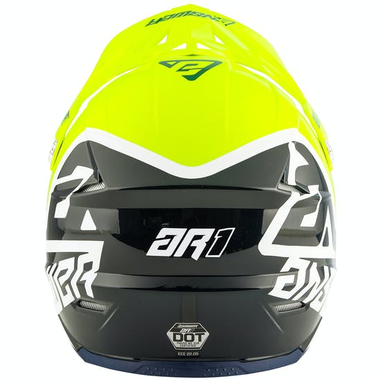 Answer AR-1 Voyd Midnight Hyperacid White Youth Motocross Helmet