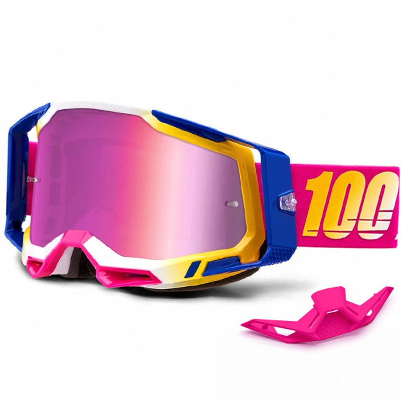 100% Racecraft 2 Mission Pink Mirror Lens Goggles