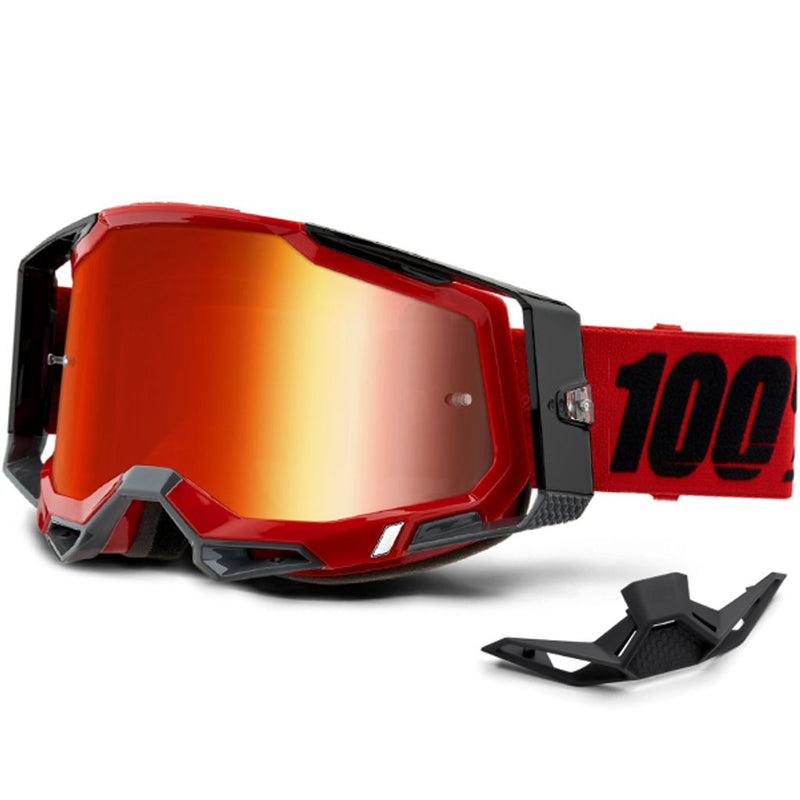 100% Racecraft 2 Red Mirror Lens Goggles