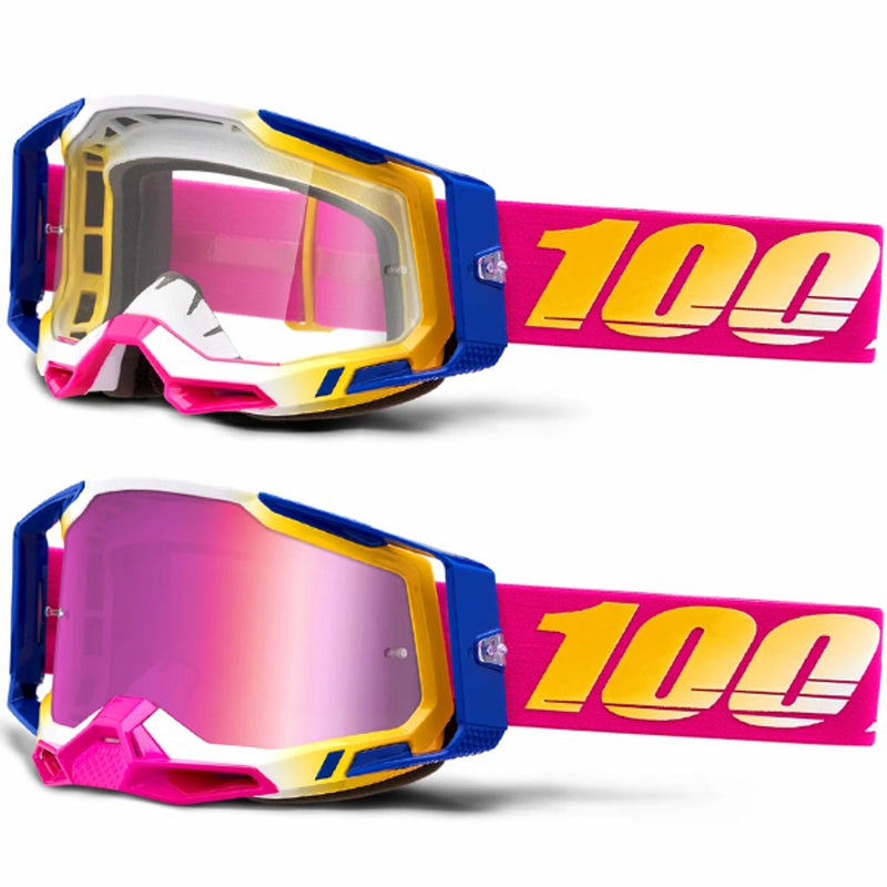 100% Racecraft 2 Mission Pink Mirror Lens Goggles