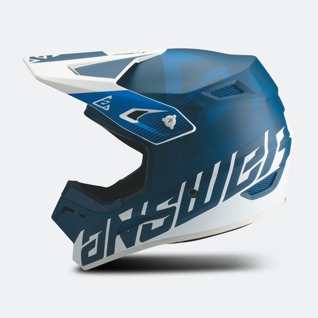 Answer AR1 V2 BOLD Youth MX Helmet (Blue-White)