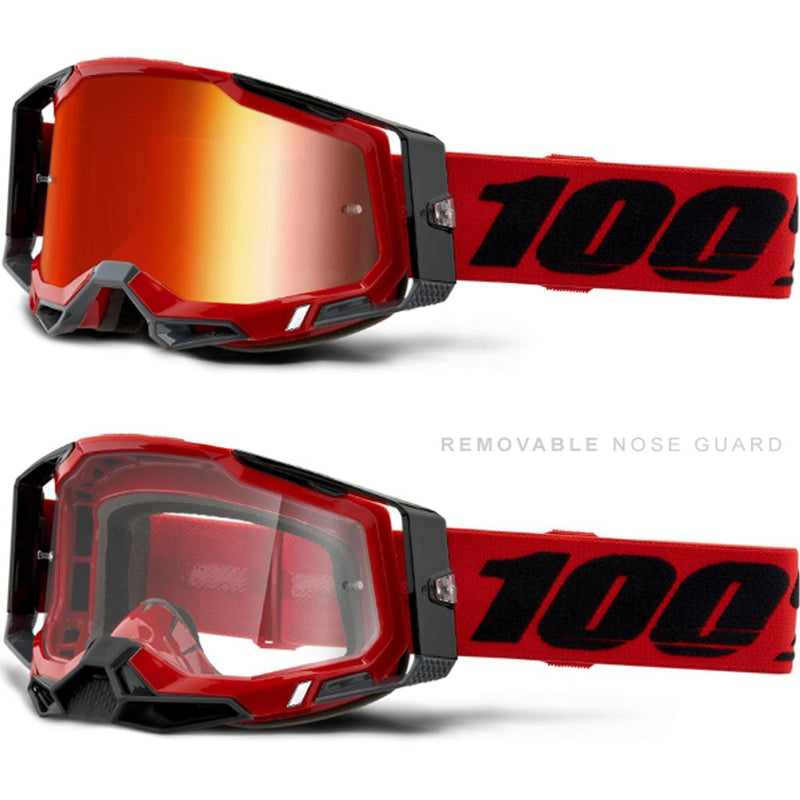 100% Racecraft 2 Red Mirror Lens Goggles