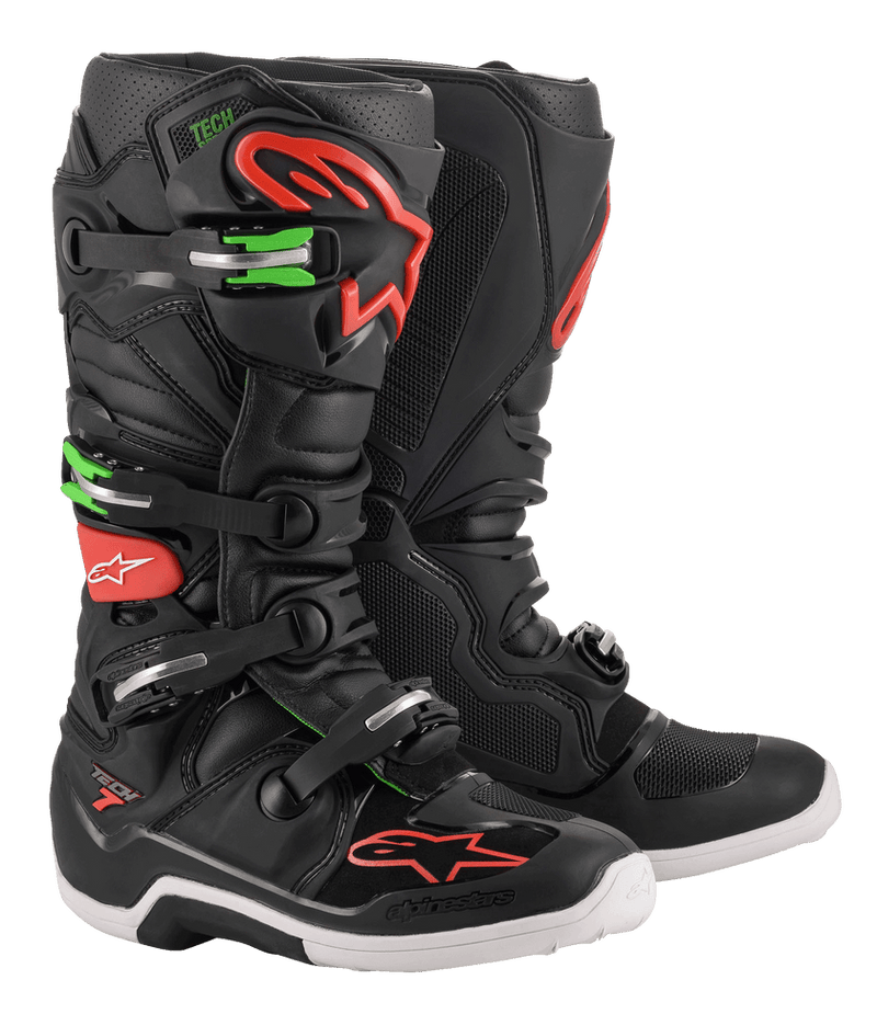 Alpinestars Tech 7 Boots - Black  / Red / Green