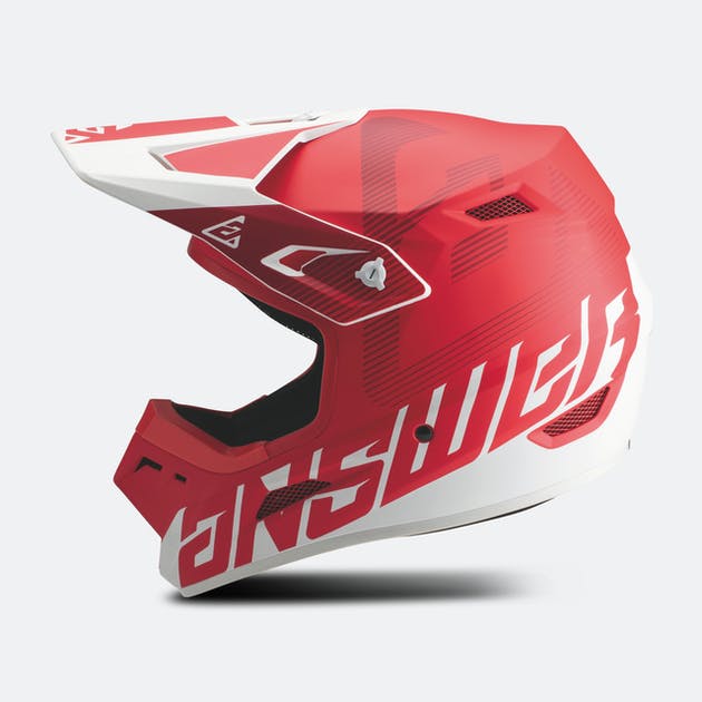 Answer AR1 V2 Bold Youth MX Helmet (Red-White)