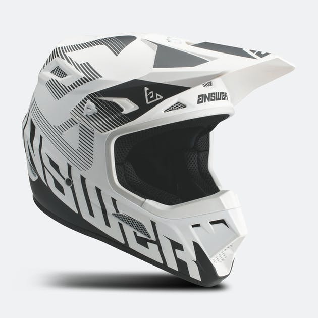 Answer AR1 V2 BOLD YOUTH MX Helmet (White/Black)