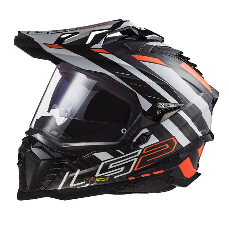 LS2 Adventure701 EXPLORER C EDGE Adventure Helmet Black-Fluo Orange
