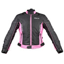 'Insignia' Textile Ladies Waterproof Motorcycle Jacket Pink Black