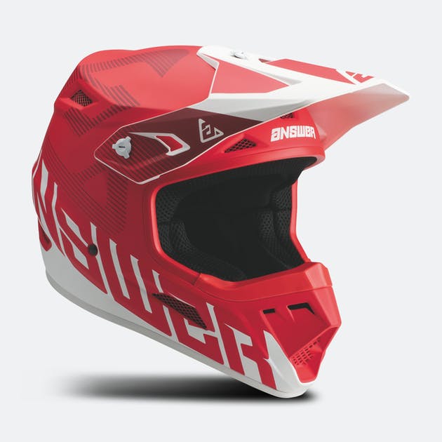 Answer AR1 V2 Bold Youth MX Helmet (Red-White)
