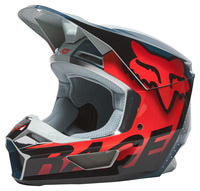 Fox V1 Trice MX22 Motocross Helmet - Grey / Orange