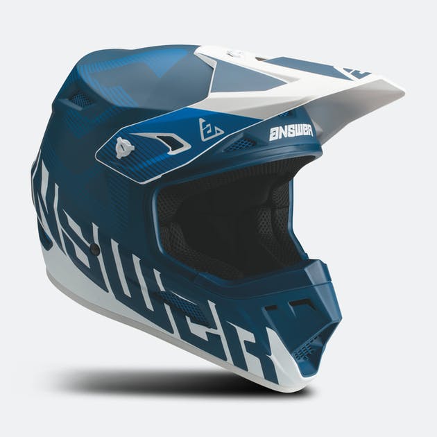 Answer AR1 V2 BOLD Youth MX Helmet (Blue-White)