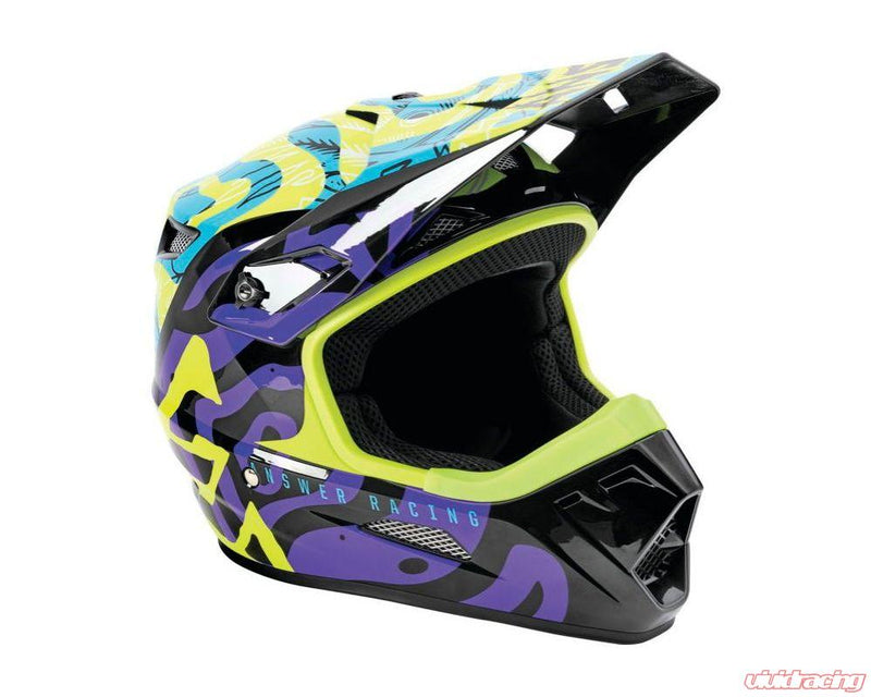 Answer Motorcross AR3 Hypno Helmet (Hyper Acid,Astana,Dark Purple)