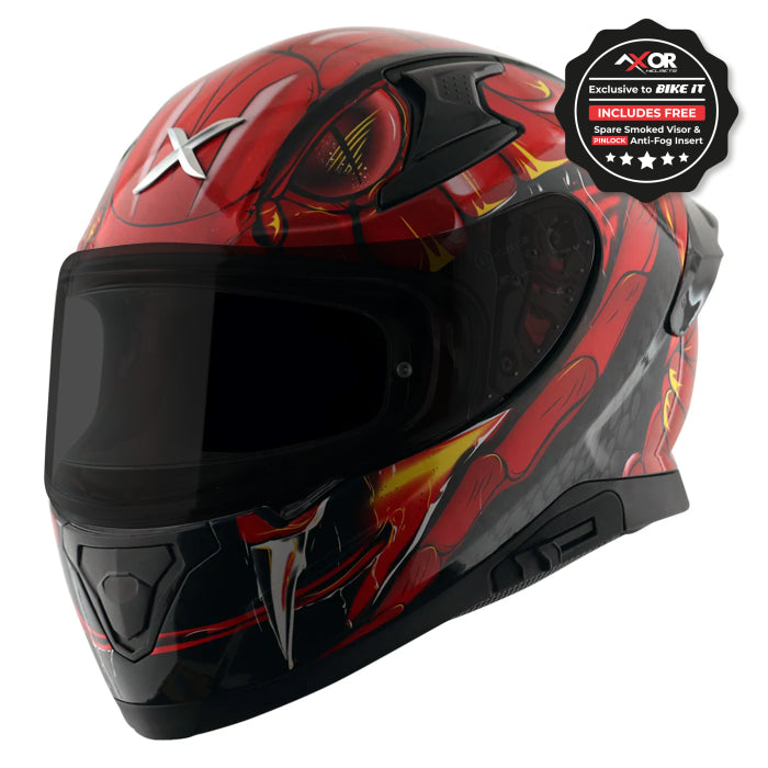 Axor Apex Full Face Helmet Venomous Gloss Black Red
