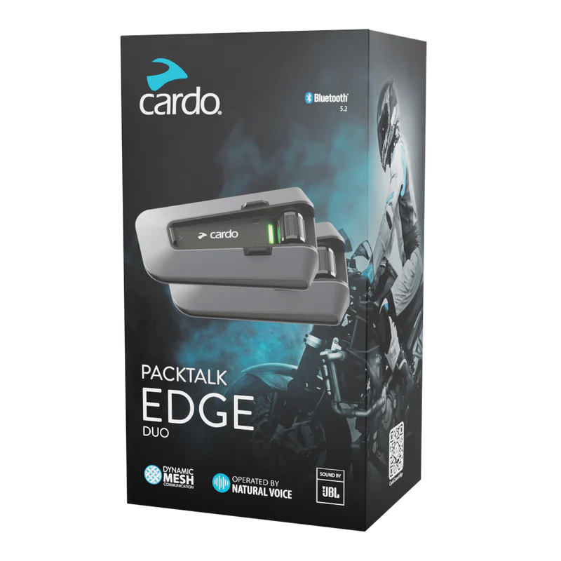 Cardo Packtalk Edge Duo Bluetooth Intercom System Sound By JBL