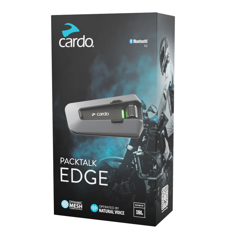 Cardo Packtalk Edge Bluetooth Intercom System Sound By JBL