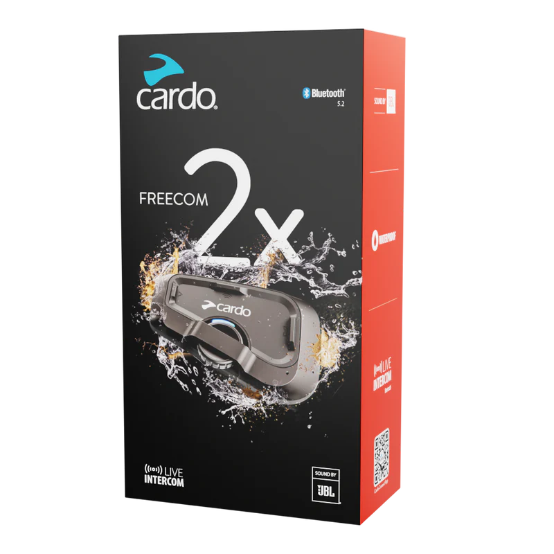 Cardo Freecom 2X Bluetooth Intercom System Sound By JBL