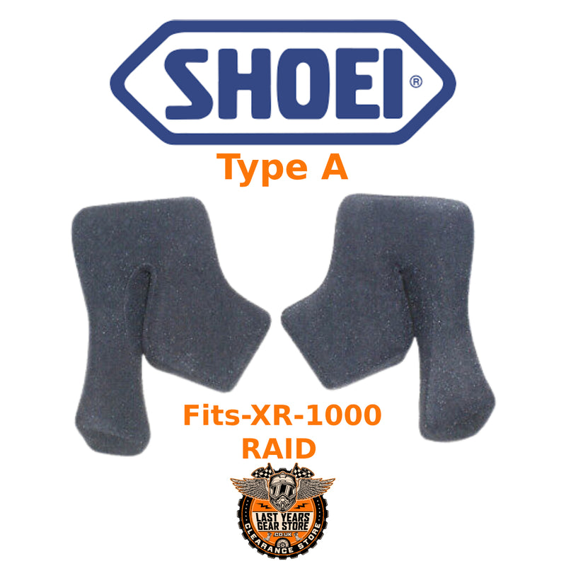 Shoei Cheek Pads Type A for XR-1000/Raid 2