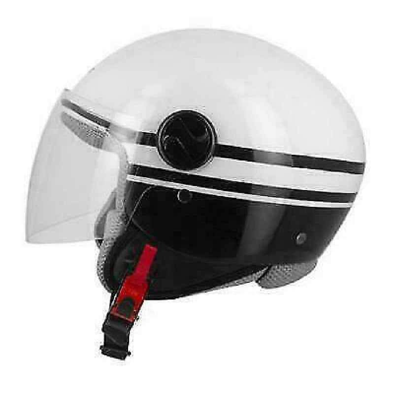 S-line Open Face Helmet Demijet Osone Blk/Wht Motorcycle Motorbike Road Bike M