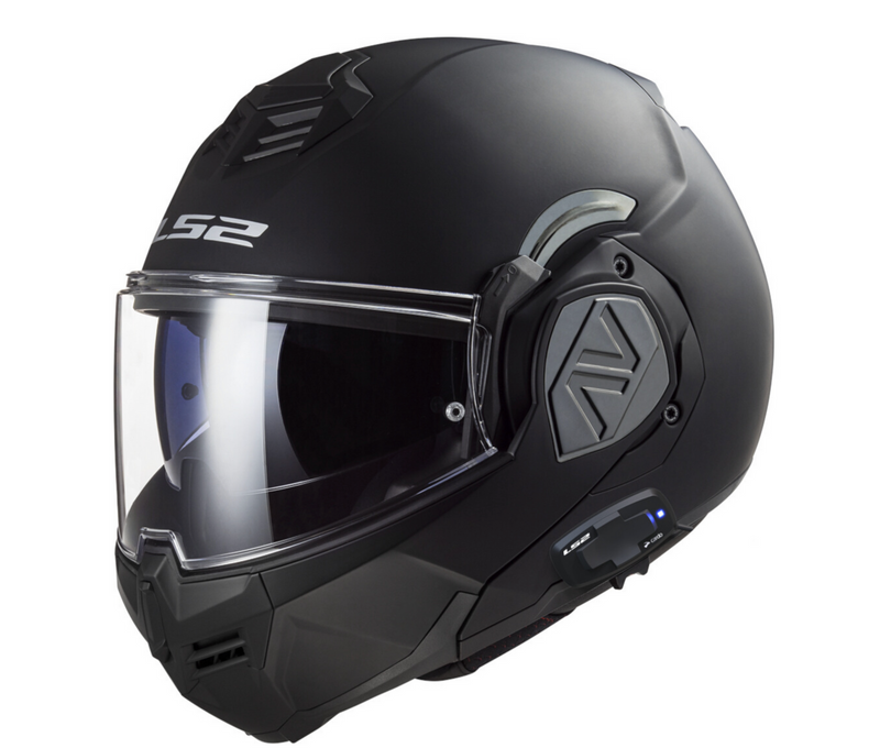 LS2 FF906 4X UCS ADVANT Matt Black Modular Motorcycle Helmet with Cardo 4X Intercom