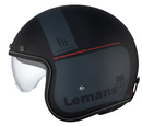 MT Le Mans 2 SV S Black/Grey Open Face Helmet Black Liner
