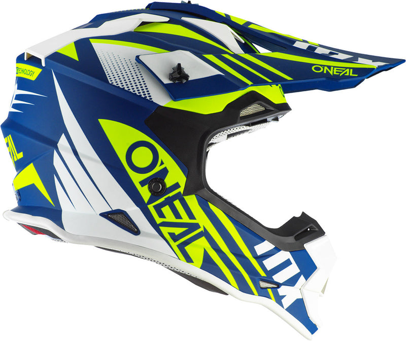 Oneal 2 Series Spyde 2.0 Motocross Helmet Blue/White/neon yellow