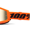 100% Strata 2 Neon Orange Gold Mirror Lens Goggles