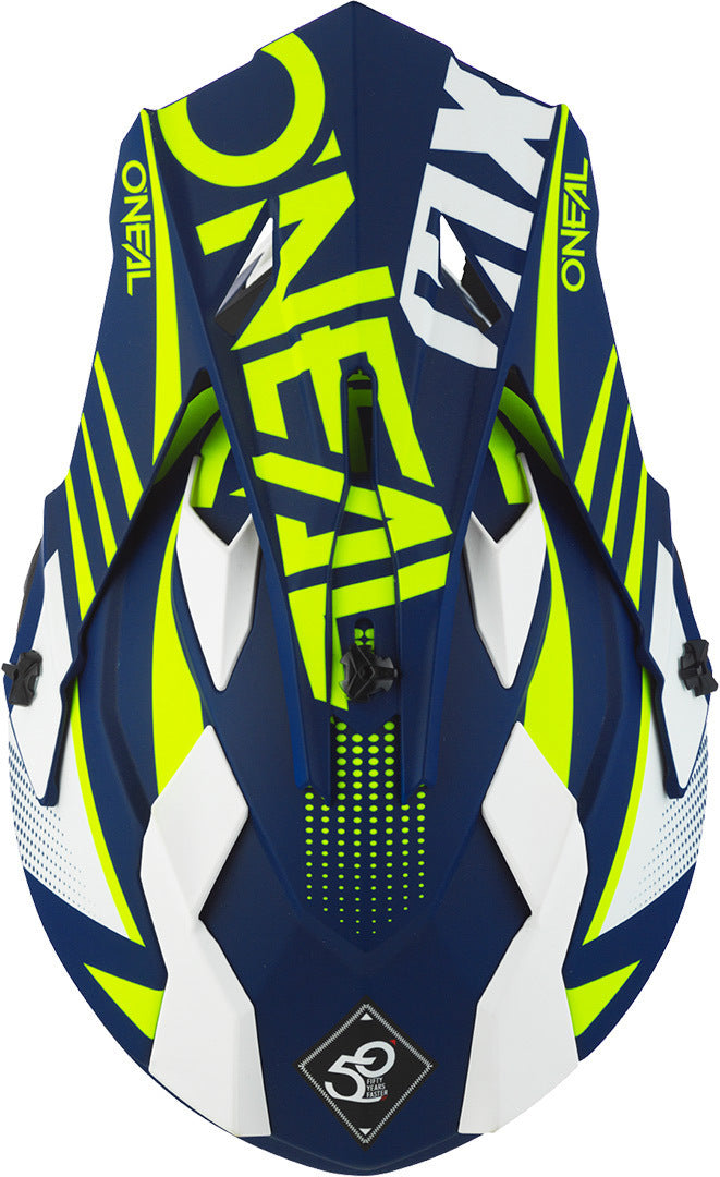 Oneal 2 Series Spyde 2.0 Motocross Helmet Blue/White/neon yellow