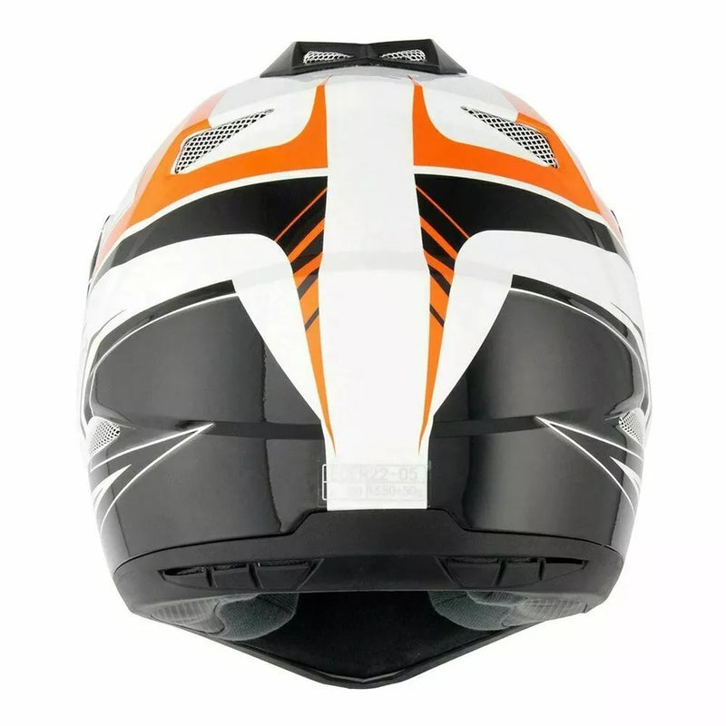 Stealth Adventure Helmet Black White Orange X-Large