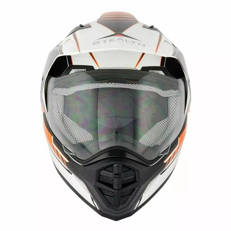 Stealth Adventure Helmet Black White Orange X-Large