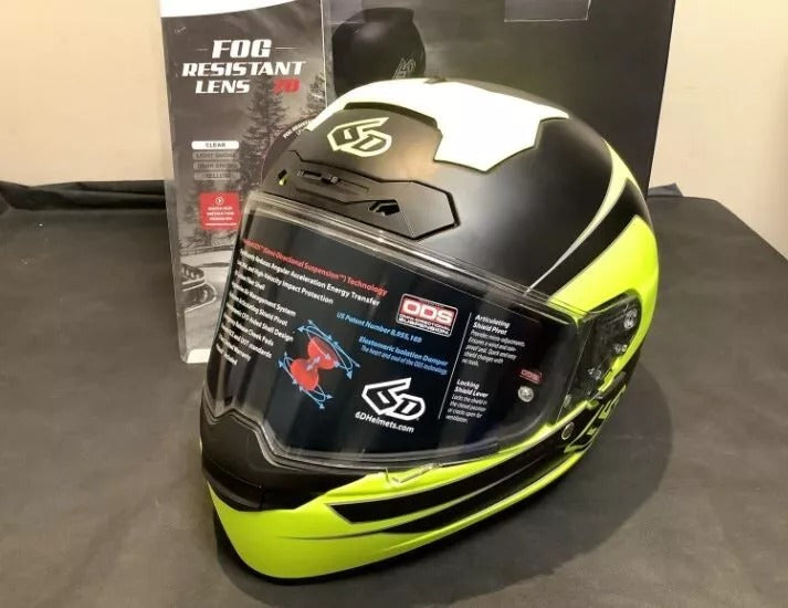 6D ATS-1 Carbon Helmet X-SMALL Black Fluo Yellow