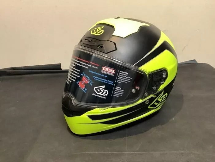 6D ATS-1 Carbon Helmet X-SMALL Black Fluo Yellow