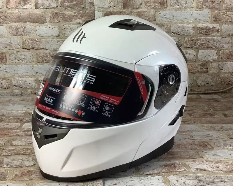 MT Flux Flip Front Helmet - Gloss White - SMALL