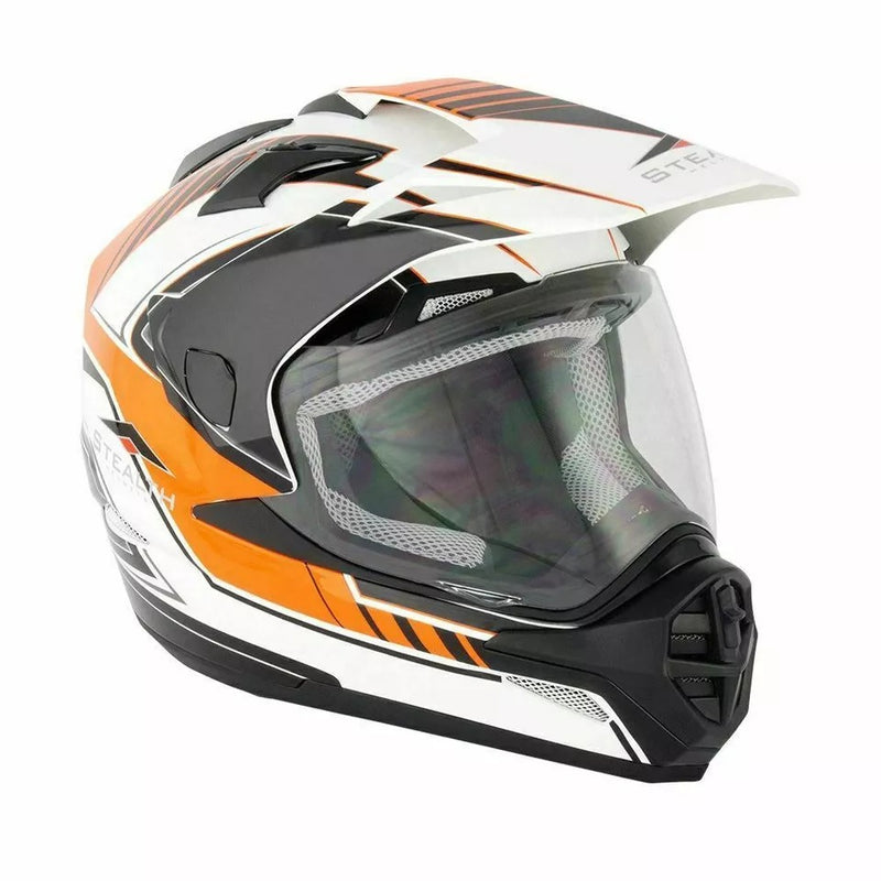 Stealth Adventure Helmet Black White Orange X-Large