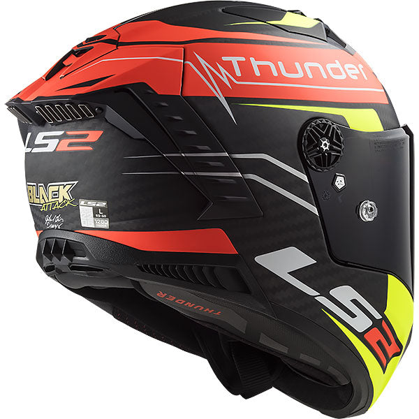 LS2 FF805 Thunder Plus Carbon 22.06 - Attack Matt Red / Hi Viz Yellow - X-LARGE