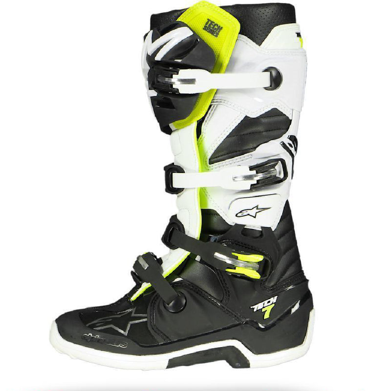 Alpinestars Tech 7 Boots - Black White Flo Yellow - UK13 - EU48