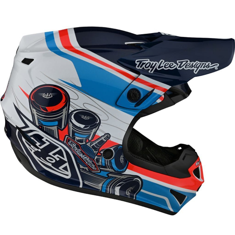 Troy Lee Designs MX Motocross Helmet SE4 Skooly BLUE/RED/WHITE