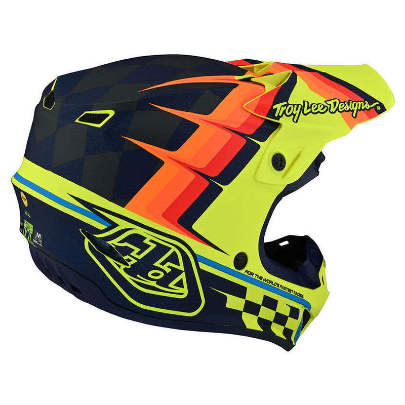 Troy Lee Designs SE4 Warped Yellow MX Helmet