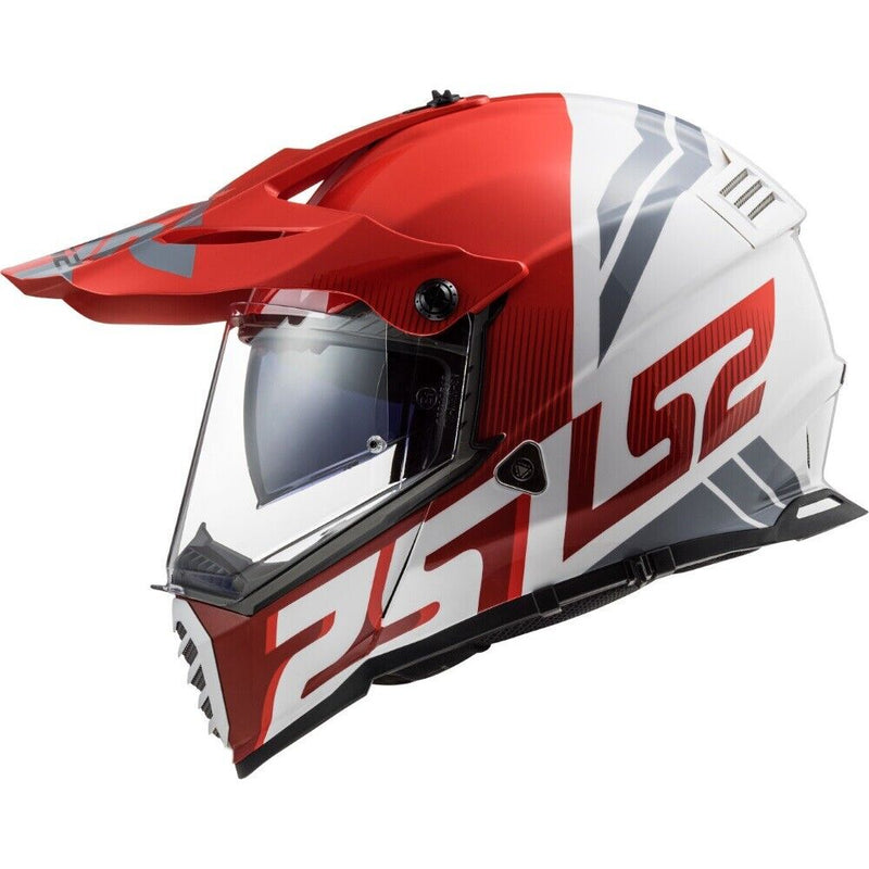 LS2 MX436 Pioneer Evo Evolve Helmet - Red / White
