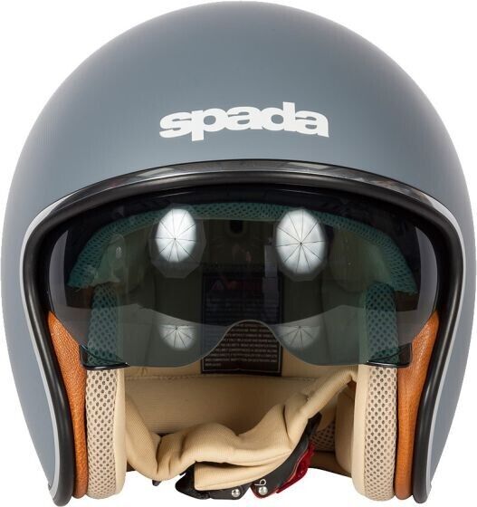Spada Open Face Motorcycle Raze Matt Grey MEDIUM Retro helmet