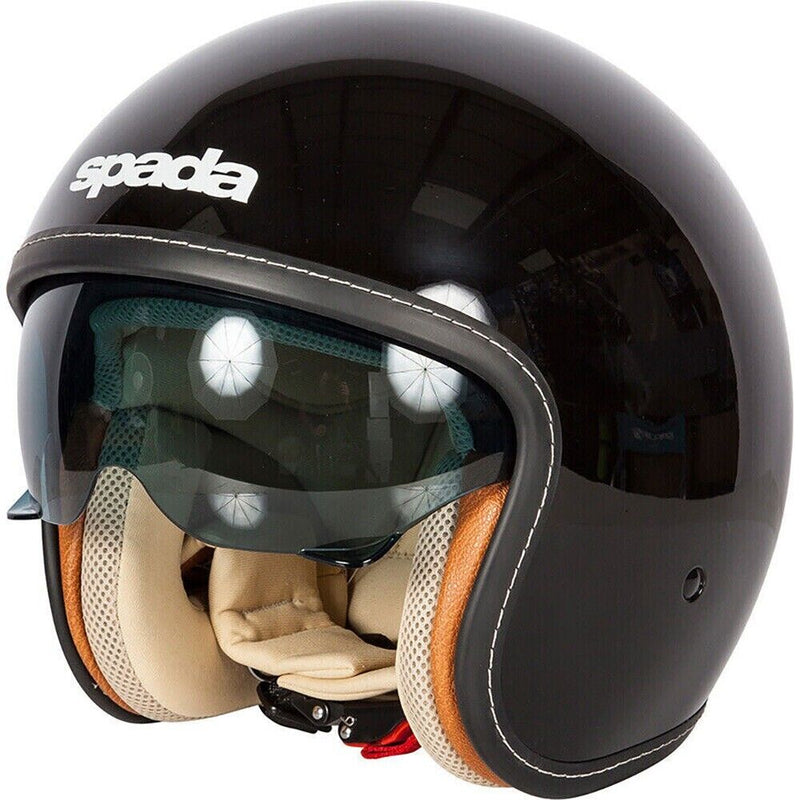Spada Open Face Motorcycle Raze Gloss Black MEDIUM