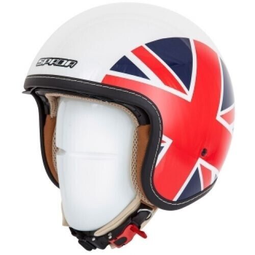 Spada Open Face Motorcycle Helmet Raze Empire White/Red/Blue