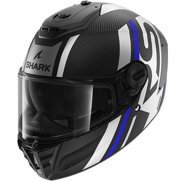 Shark Spartan RS Carbon LARGE Matt Carbon Blue Silver