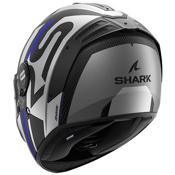 Shark Spartan RS Carbon LARGE Matt Carbon Blue Silver