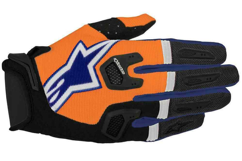 Alpinestars Racefend Gloves Orange/Blue/White  Motocross Mx Quad Atv Off Road - Last Years Gear Store