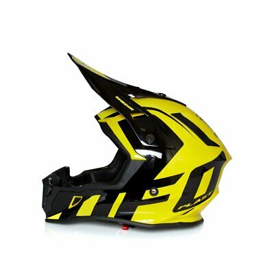 UFO Motocross Helmet MX Dirt Bike Quiver Shedir Black Yellow Adult Medium - Last Years Gear Store