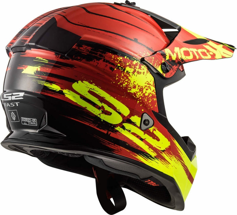 Motocross Helmet LS2 MX 437 Fast Gator Red Dirt Bike Lid UK SELLER FREE DELIVERY - Last Years Gear Store
