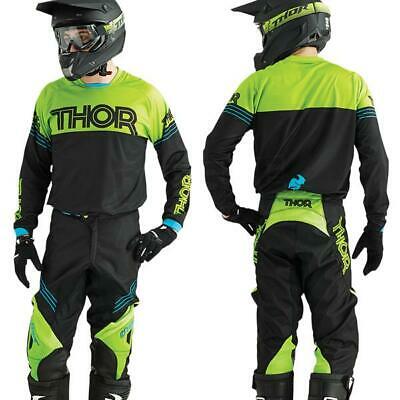 Thor Phase Pants in Hyperion Black Green - Thor Motocross Enduro Pants 28 - Last Years Gear Store