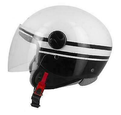 S-Line Demi Jet Eco Helmet Black/White Motorcycle Motorbike Road Bike - Last Years Gear Store