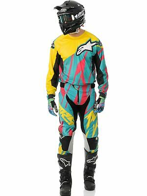 Alpinestars Techstar Motocross Enduro Jersey - Teal Yellow Magenta - Last Years Gear Store