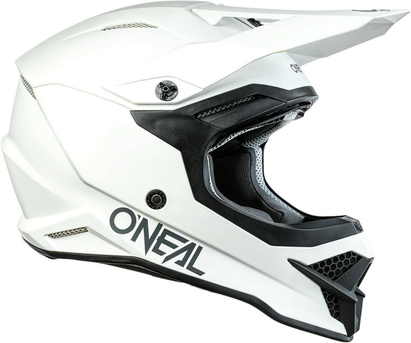 O'Neal 3 Series Motocross Helmet Solid White - Last Years Gear Store